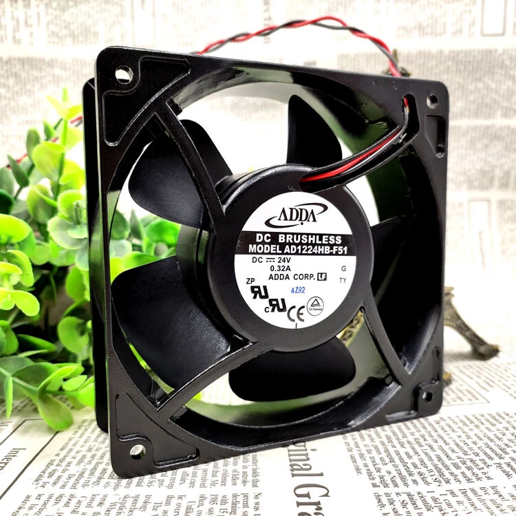 1pc ADDA AD1224HB-F51 12CM 12038 24V 0.32A 2-wire Ball Server Cooling Fan NEW - Image 4 of 4