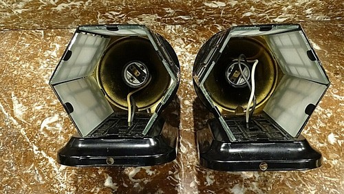 Prairie Mission 5 Panel Brass Black finished Vintage Wall sconce Lamp Fixture pr - Picture 11 of 11