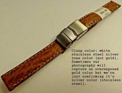 New Ladies ZRC France Tan Shark 12mm Watch Band Steel Security