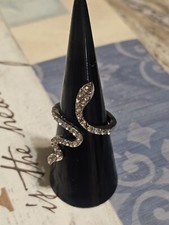 Silver Tone Snake Ring Size 7.5