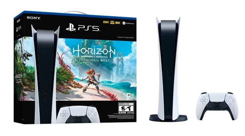 Sony PS5 Digital Edition Console Horizon Forbidden West Bundle - White