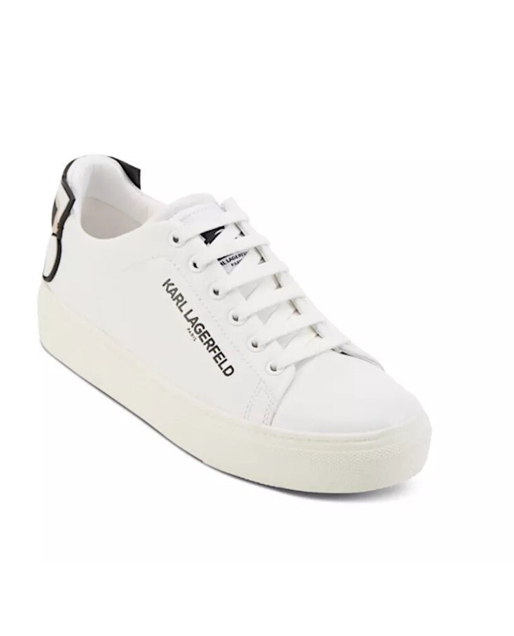 New Karl Lagerfeld Women White Paris Chella Logo Sneakers,Sz.7, 7.5, Ret.$139.0