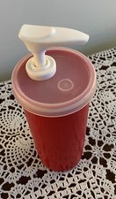 Tupperware Vintage Ketchup Catsup Dispenser 1329 Red 6 Inch With Pump Picnics