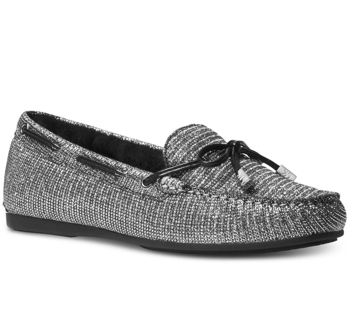 NIB Size 5 Michael Kors Sutton Shearling Lined Moccasins Black