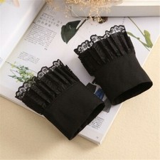 Women Shirt False Cuffs Pleated Flare Fake Sleeve Layered Costume Decor New