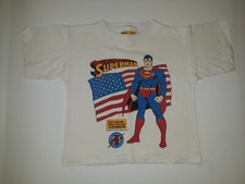 Vintage Superman DC Comics Youth / Kids Toddler Shirt 1988 RARE SSL 4 USA Flag
