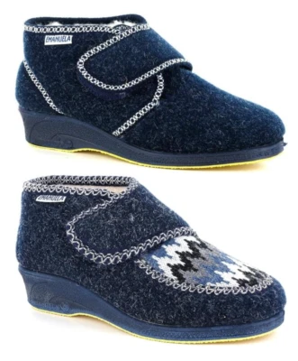 EMANUELA 831/847 Pantofola a Stivaletto Donna Alta Riabilitazione Piede Gonfio