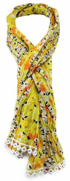 Tigertie Schal In Gelb Orange Grauweiss Schwarz Gemustert - Gr. 180 X 50 Cm-image