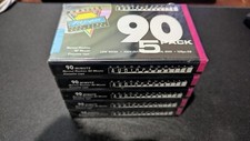 Blank Extra Quality Audio Cassettes Tapes - 5 Pack - 90 Minute New Unopened