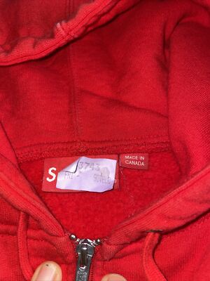 Supreme Logo Zip Up Hoodie Red Men's Size L | eBay