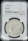 1889 O Morgan Silver Dollar NGC AU 55