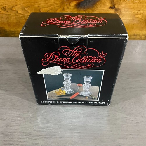 The Irena Collection Poland 24% Lead Crystal Candlesticks 6" Pair New in Box - Picture 4 of 9