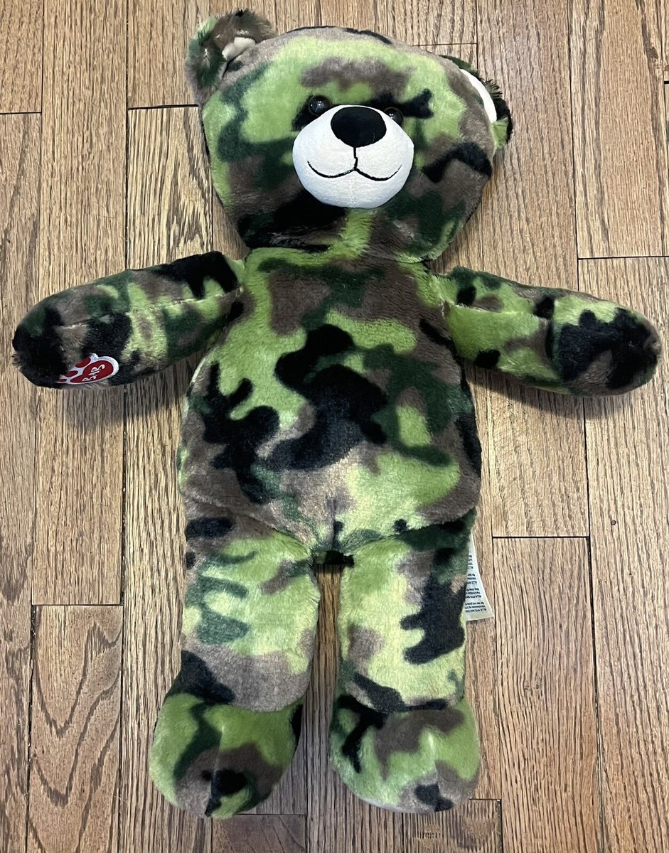 Build A Bear Workshop Camo Plush Military Army Green Teddy Bear 18