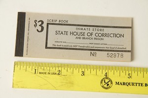 Vintage Michigan State Prison Corrections Convict Scrip Booklet - RARE - NEW