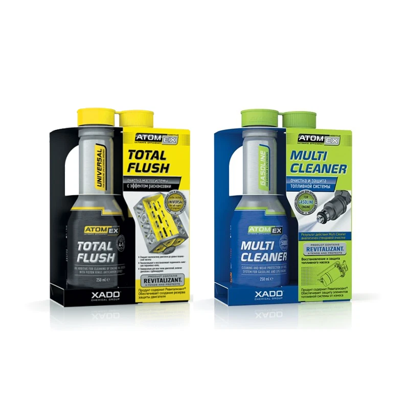 XADO Atomex Set- Motorspülung + Kraftstoffsystem Reiniger Benzin Injektoren PKW
