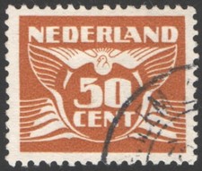 Netherlands 1941, Vliegende Duif, Flying Dove, 40 cent used, Watermark, VF