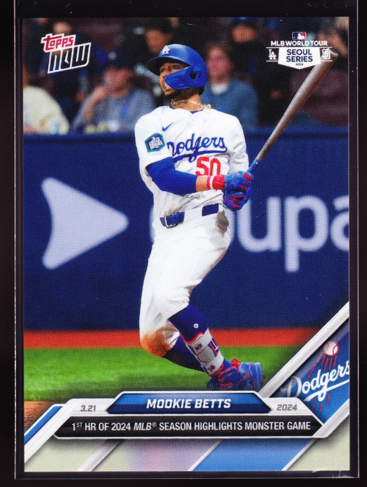 Mookie Betts Los Angeles Dodgers 1st Hit MLB Season 2024 Topps Now #5 SP Base