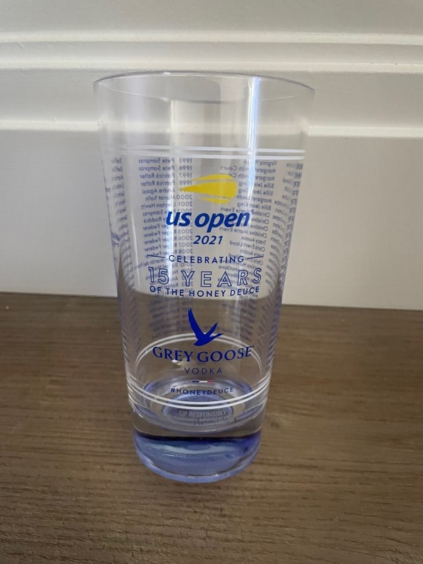 1 US OPEN 2021 TENNIS GREY GOOSE VODKA HONEY DEUCE PLASTIC TUMBLER CUPS LIMITED 
