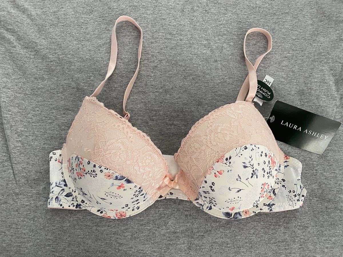 NEW Laura Ashley Push Up Floral Lace Underwire Bra Size 36C