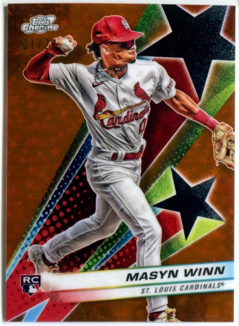 MASYN WINN 2024 Topps Chrome Cosmic ORANGE STARFRACTOR REFRACTOR RC SP /25