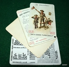 VINTAGE BOY SCOUT- 1916 MEMBERSHIP CARD - FOUR PART - RIVITED