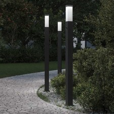 Bollard Lights with Sensor 3 pcs 110 cm Black IP44