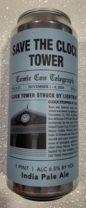 BACK TO THE FUTURE COMIC CON CLOCK TOWER GOLDIE WILSON MOVIE CRAFT BEER ALE CAN