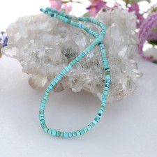 AAA Steel Blue Turquoise Beads 4.6mm Pueblo Shaped NewWorldGems