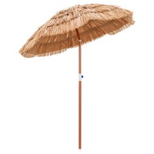 6FT Patio Tropical Thatched Tiki Beach Umbrella Portable Outdoor Market Tilt