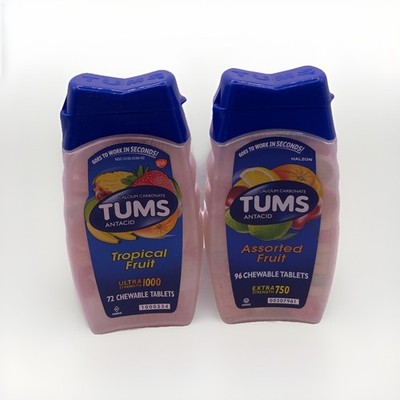 (2) Tums Ultra 1000 Maximum Strength Tropical Fruit - 72 Chewable Tablets