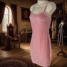 PrettyLittleThing Pink Velour Bodycon Mini Dress Strappy Size 6 Club