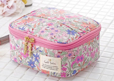Sanrio x Liberty HELLO KITTY 50th Fabrics Vanity Cosmetic Bag Pink New Japan