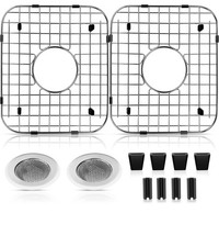 2 Pack 13.7" x11.6" 304 Stainless Steel Sink Protectors for Kitchen Sink