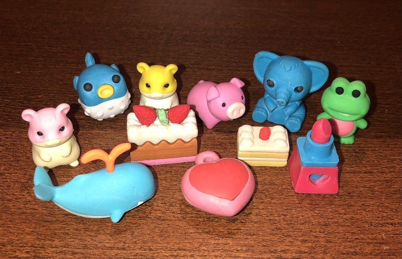Lot Of 11 Japanese Iwako Erasers And Miscellaneous