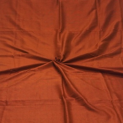 Vintage Rust Brown 100% Pure Silk Handloom Sari Remnant 4YD Craft Fabric Scrap