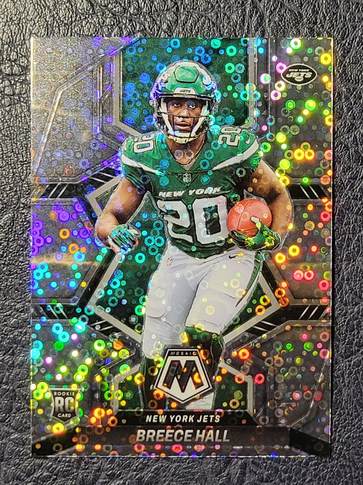 Breece Hall 2022 Mosaic No Huddle Silver Rookie Variation Prizm 307 Jets Cyclone