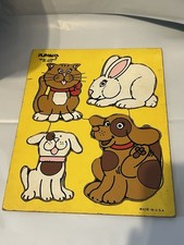PLAYSKOOL Vintage Wooden Puzzle MY PETS 180-08, 4 Pieces