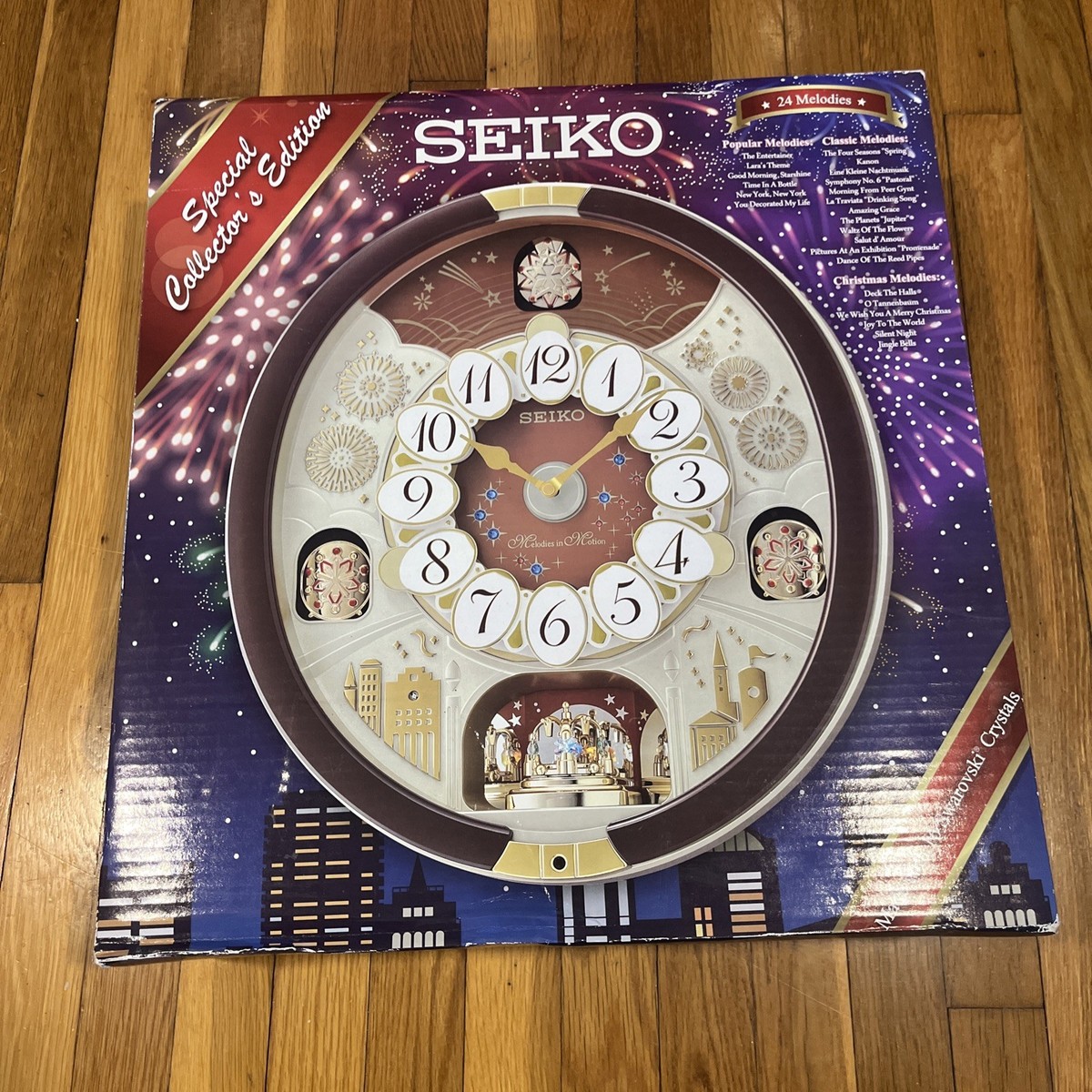 Seiko Melodies in Motion Wall Clock with Swarovski Crystals