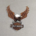 VINTAGE 12” HARLEY DAVIDSON EAGLE PORCELAIN SIGN CAR OIL GAS MOTORCYCLE