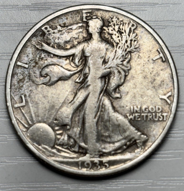 1935 Liberty Walking 90% Silver Half Dollar. Nice Old Coin!!