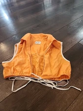 Matthew Bruch Sleeveless Wrap Linen Crop Top Women's Size 5 US XL Orange Luxury