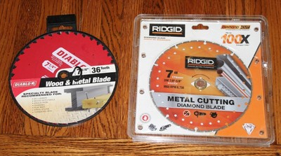 2pc Lot RIDGID 7'' Metal Cutting Diamond Blade & DIABLO 7.25'' 36-Teeth Wood Metal