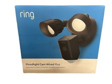NEW-Ring Floodlight Cam Plus Outdoor Wired 1080p Surveillance Camera- Black