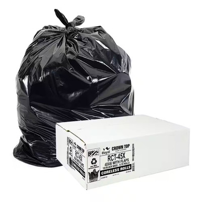 45 Gallon Black Low Density EZ Tie Closure Trash Bag (100-Count)