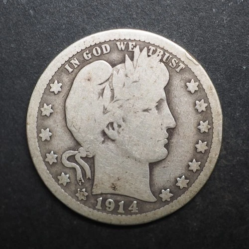 1914   *S *  BARBER SILVER QUARTER  ***NICE*** FREE SHIPPING   C2091