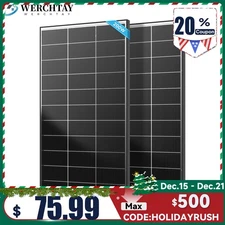 200W Bifacial 2Pack Solar Panel 12V Solar Battery Home PV Off-Grid Boat Solar RV