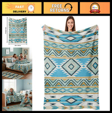 Boho Aztec Throw Blanket 60"x80" - Soft Cozy Southwestern Decor for Couch Bed
