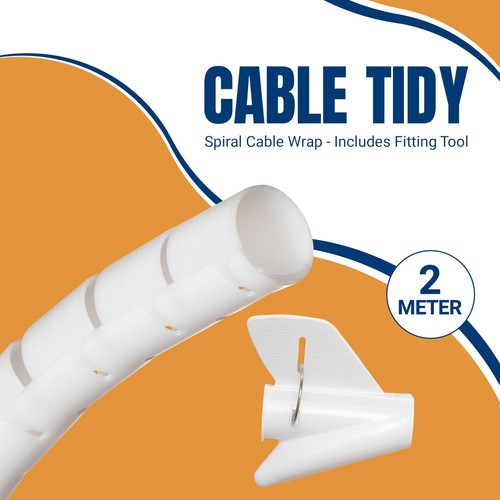 Flexible 2m Cable Tidy Sleeve – Durable Spiral Cable Organizer - Picture 2 of 9