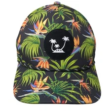 Palm Tree Snapback Trucker Hat Multi One Size Adjustable Tropical Print Pukka