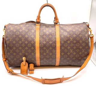 Auth Louis Vuitton Monogram Keepall 55 Bandoulière M41414 Boston Bag NS080814